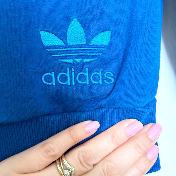 Adidas Crew Fall Sweater Blue Green Graphic 2013 Embroidered Detail Men’s Sz S - Picture 3 of 4